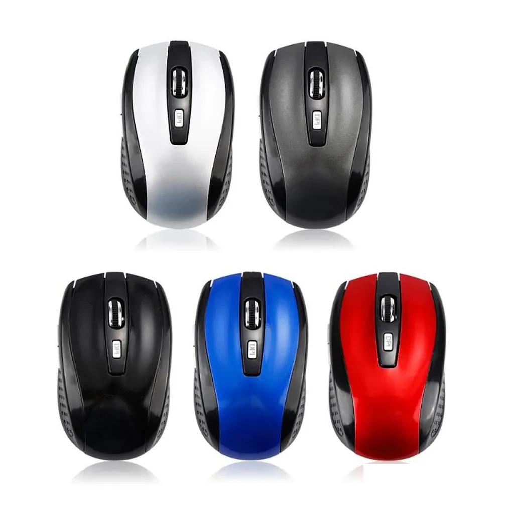 2.4ghz usb optical wireless mouse with usb receiver portable smart sleep energy-saving mice for computer tablet pc laptop desktop with white