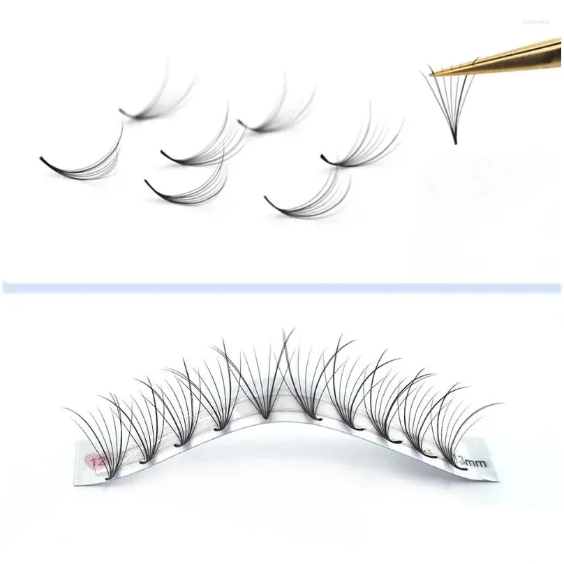 false eyelashes colorful 7d wispy premade volume fans extensions pointy base hybrid wimpers v shape russian promade lashes