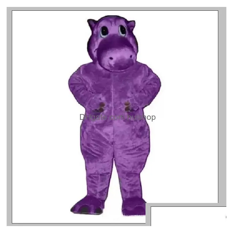 festival dress purple hippo mascot costumes carnival hallowen gifts unisex adults fancy party games outfit holiday celebration cartoon character