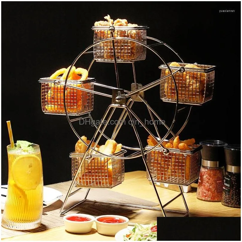 plates ferris wheel rotating snack rack french fries chicken nuggets basket gourmet box bar ktv dim sum display stand
