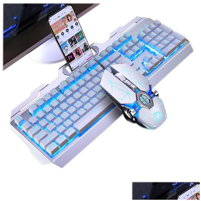 mechanical keyboard and mouse set wired usb computer notebook gaming keypad pc teclado clavier gamer completo tastiera rgb delux
