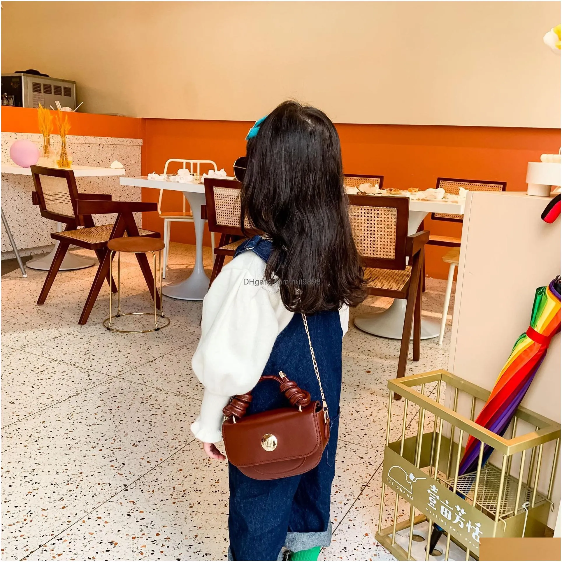 sweet princess accessories acrylic chain childrens saddle purse girl fashion korean style parent child bag wholesale cute little pocket