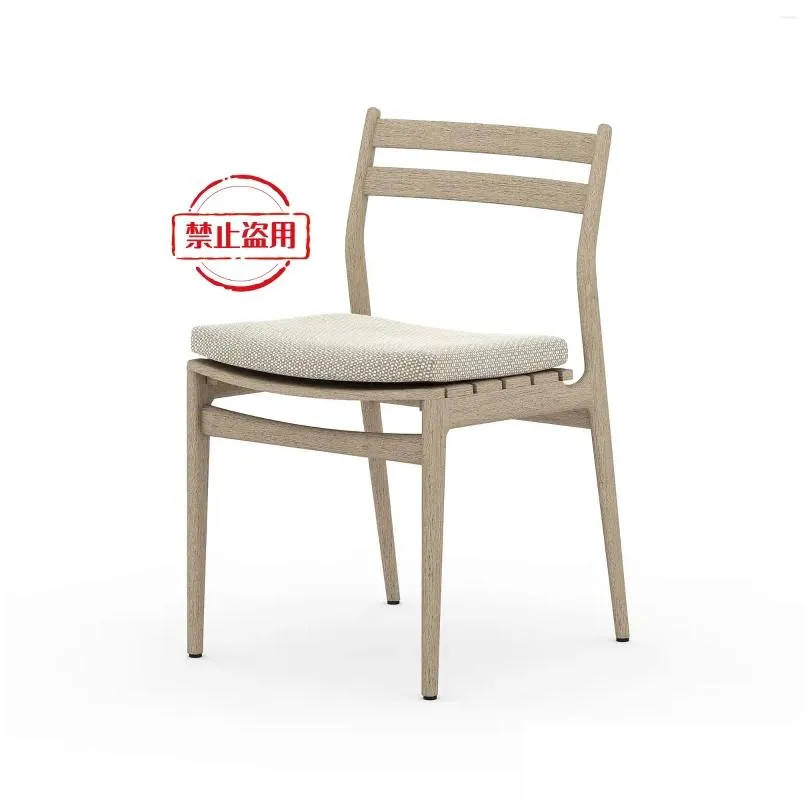 camp furniture outdoor dining teak modern chair with comfortable cushion - septhana