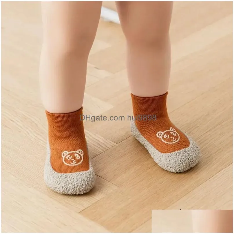 baby shoes cotton first infant toddler walker boys girls kids soft rubber knit booties antislip 240124