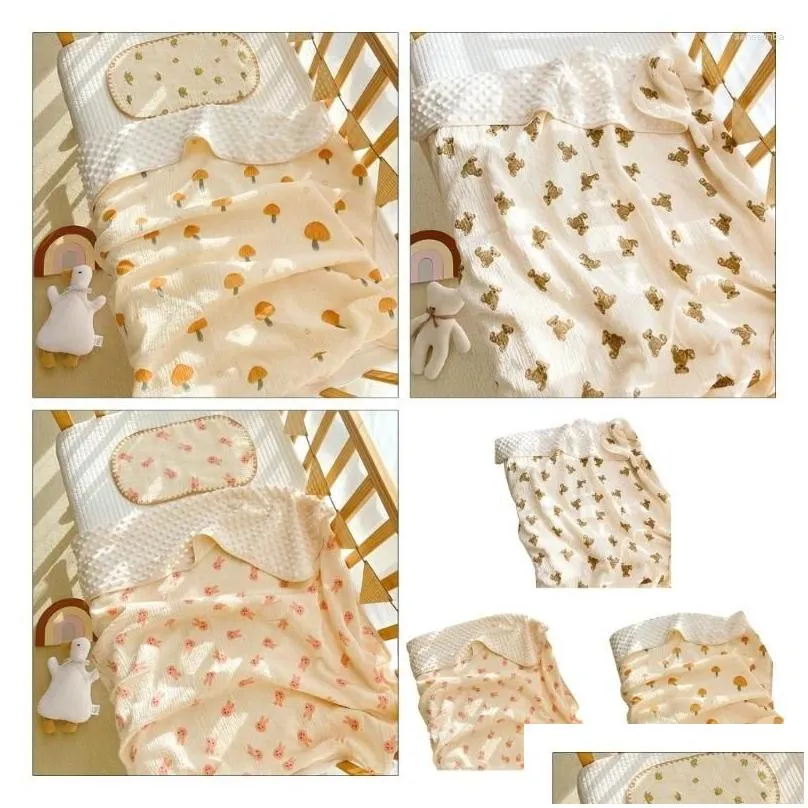 blankets born receiving blanket for baby print wrap infant 0-6m crepe cotton swaddle skin-friendly towel