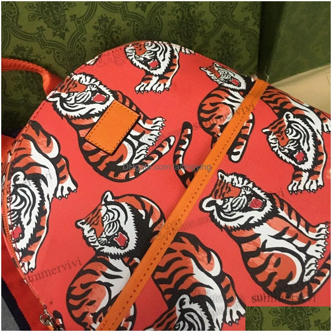 designer kids tiger letter printed backpacks fashion children pu leather double shoulder bags classical teenagers school casual backpack