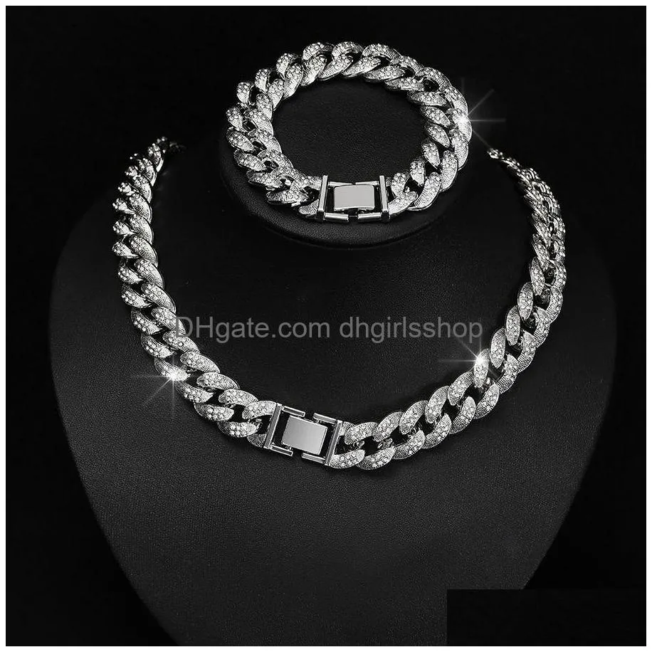 Tennis, Graduated 16Mm  Cuban Link Chains For Men Luxury Bling Tennis Personalized Bubble Water Diamond Hip Hop Necklaces Iced Ou Dho4C