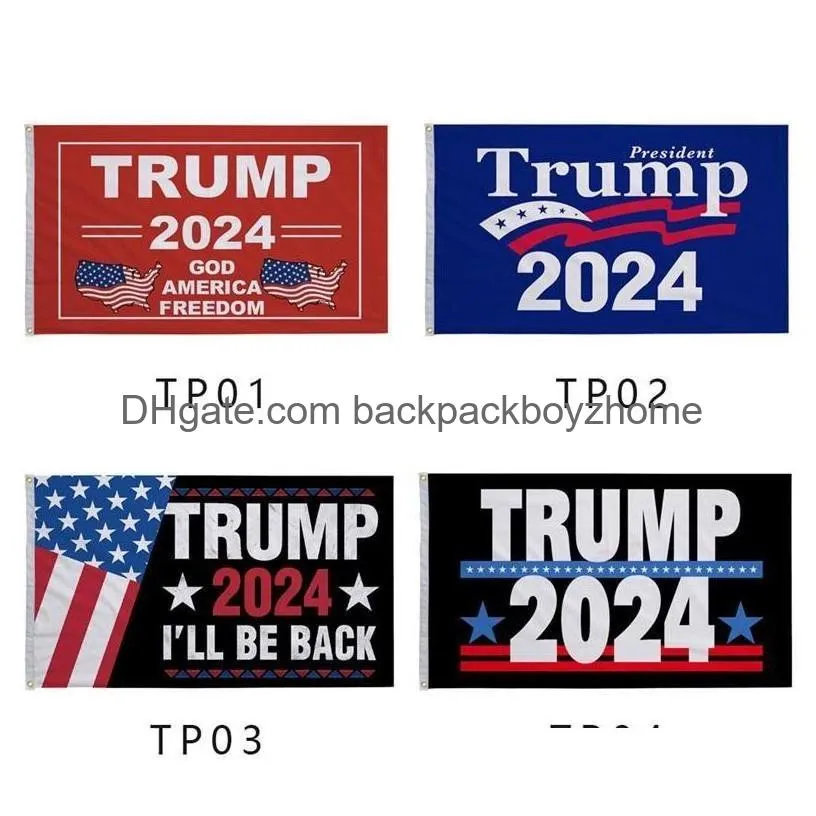 Banner Flags 3X5 Ft Trump Flag 2024 Election Flags Donald The Tour 150X90Cm Banner Wly935 Drop Delivery Home Garden Festive Party Supp Dh5X7