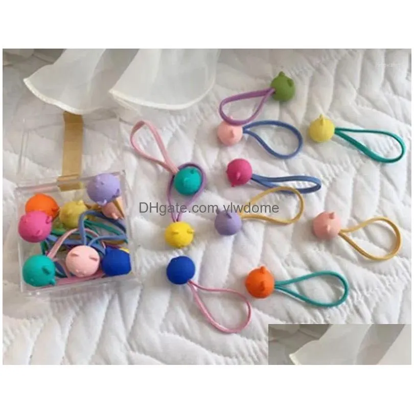 Hair Accessories 10Pcs Korean Fashion Elastic Bands Candy Color Baby Children Rope Ties Headwear Girls Kids Drop Delivery Dhyik