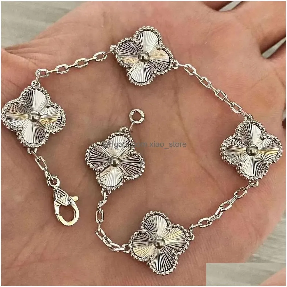 clover bracelet vanly clean bracelet advanced pure silver 925 five flower bracelet colorless designer bracelet girlfriend gift