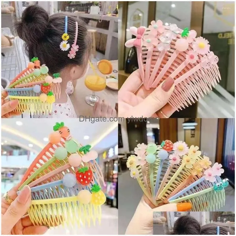 Hair Accessories Children Cute Colors Cartoon Fruit Flower Clips Girls Lovely Kids Hairpins Drop Delivery Dhv0H