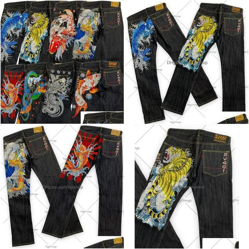 mens jeans chinese style print street hip-hop oversized jeans men y2k high street rock loose retro casual straight wide-leg pants women