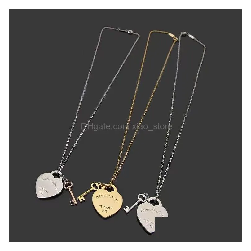luxury brand pendant necklace fashionable charm 18k gold heart necklace high quality 316l titanium steel designer necklace for womens
