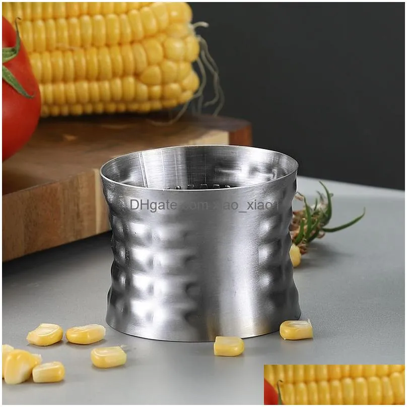 easy stripper kitchen gadgets stainless steel cob cutter remover round corn kerneler peeler cooking tools accessories tly043