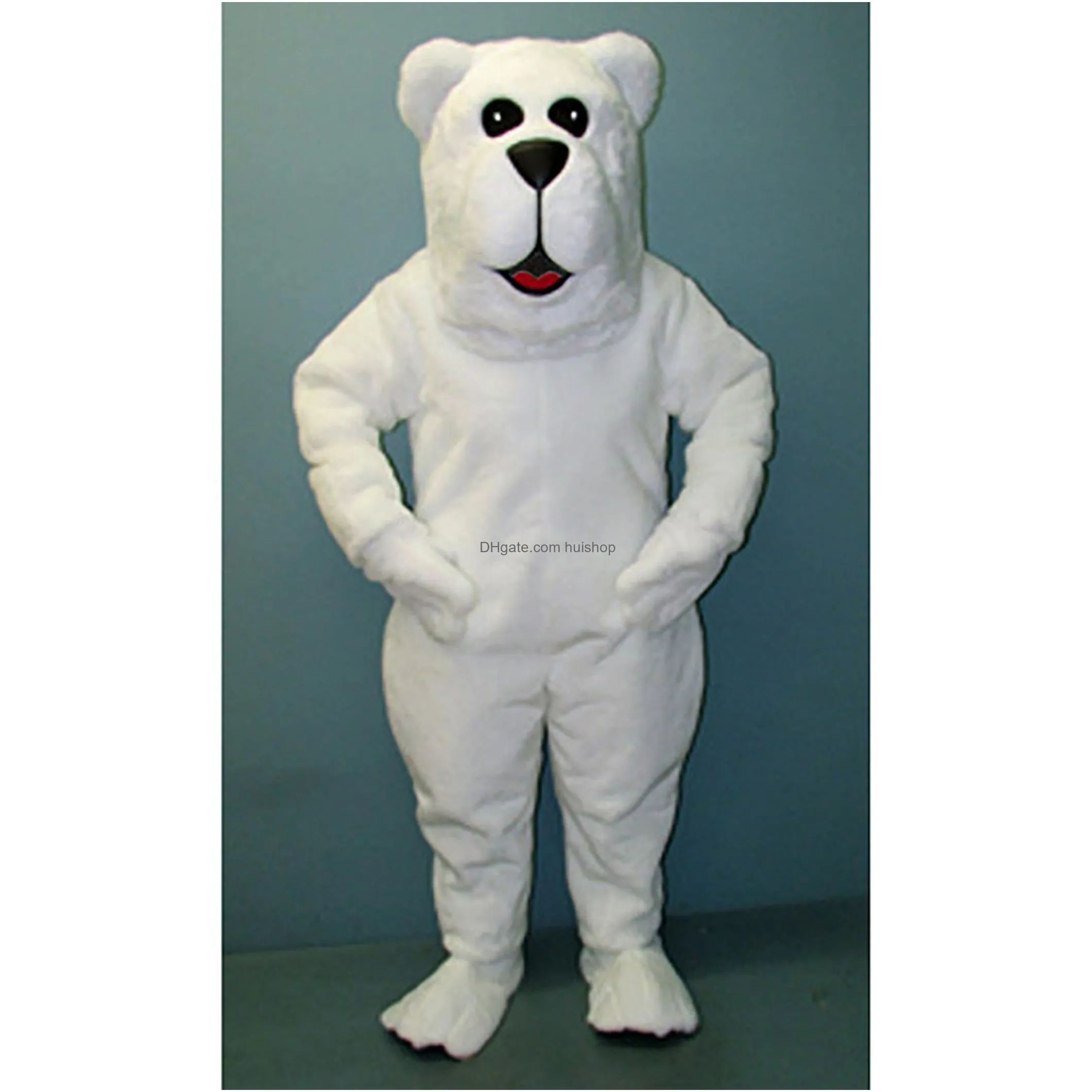 Mascot Halloween Arctic Polar Bear Costumes Cartoon Character Adt Women Men Dress Carnival Unisex Adts Drop Delivery Apparel Dhoza