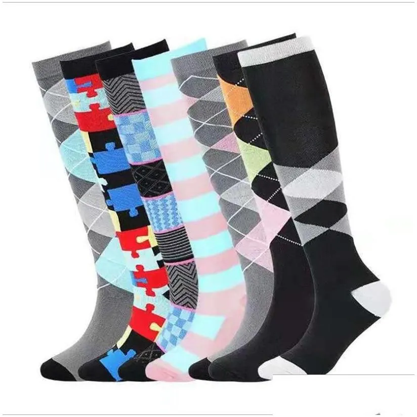 Kids Socks Compression Socks For Varicose Veins Womens Girls Men Funny Animal Cute Prints Uni Outdoor Running Cycling Nurses Drop Deli Dhbav