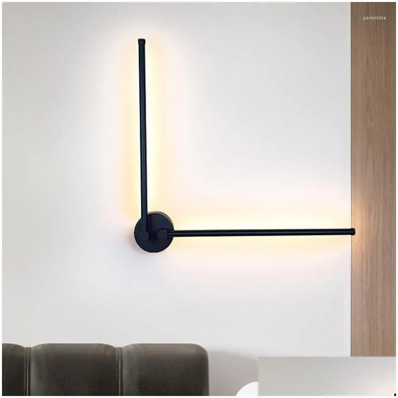 Wall Lamp Modern Led Beside Light Rotatable Sconce Indoor Lighting For Living Room Bedroom Sofa Background Diy Pointer Drop Delivery Dhahb