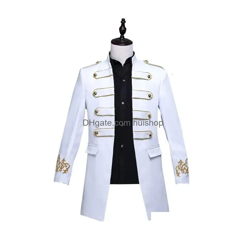 mens suits blazers mens vintage military tunic long jacket coat mess dress medieval costume gothic mens suit jacket blazers for party wedding