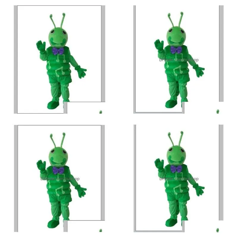 Mascot Halloween Green Note Worm Costumes Cartoon Character Adt Women Men Dress Carnival Unisex Adts Drop Delivery Apparel Dhhx9
