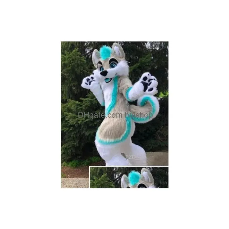 Mascot Factory Direct Sell Grey Dog Fursuit Costume Fancy Dress All Sizes Brand Complete Suit Drop Delivery Apparel Costumes Dhrwx