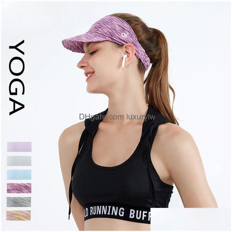 Outdoor Hats Al-Yoga Sports Sunsn Hat Womens Outdoor Running Tennis Open Top Sunshade Breathable Cycling Duck Tongue Drop Delivery Spo Dhvf0