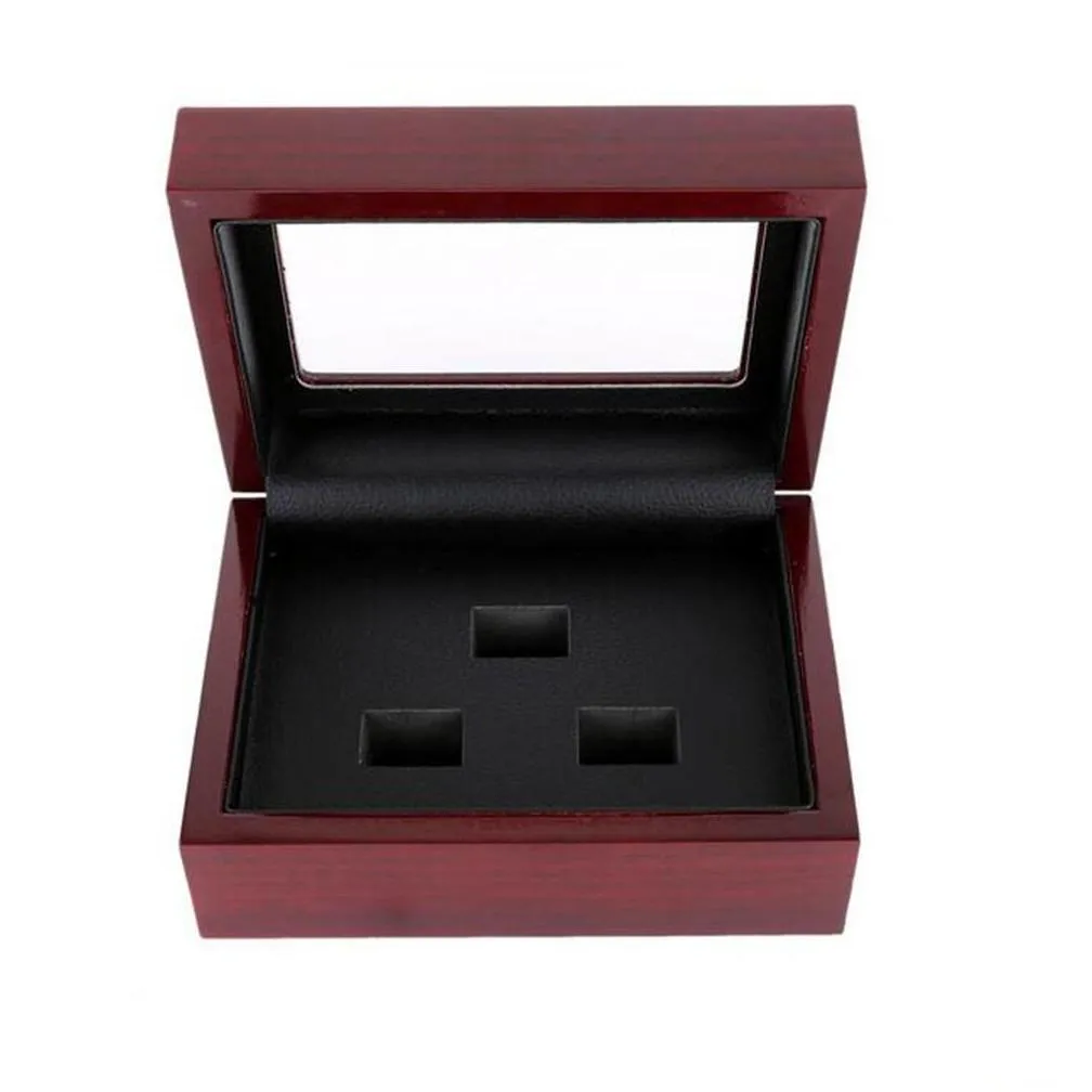 1 - 9 hole wooden display box fit for various  world series basketball football team champions championship ring can mix