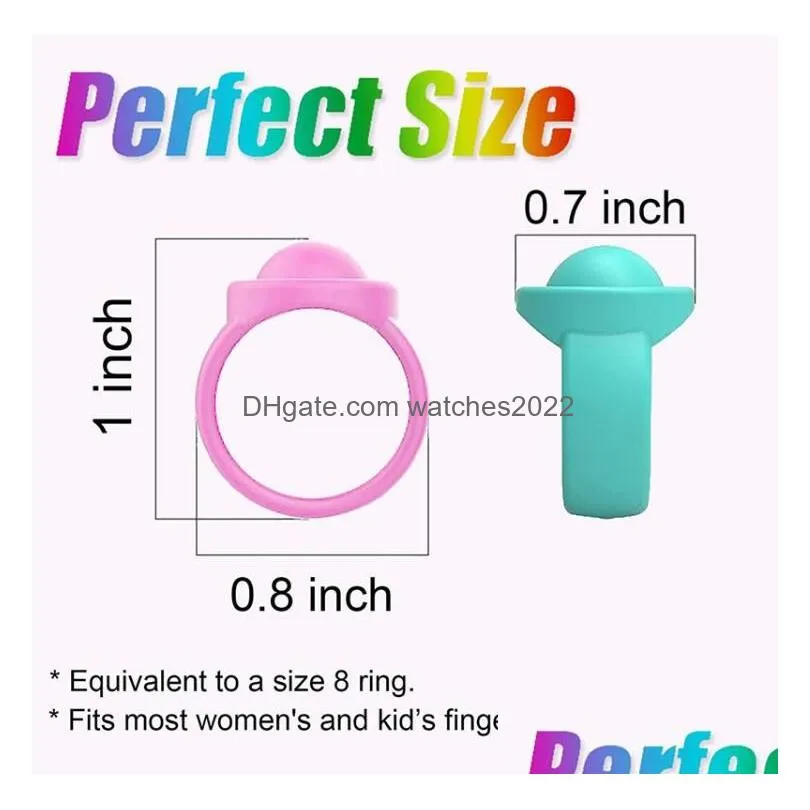 Band Rings Two Size Fidge Bubble Sile Ring Decompression Finger Toys Rings Wristband Sensory  Color For Woman Men Decoration Drop Dhwaq