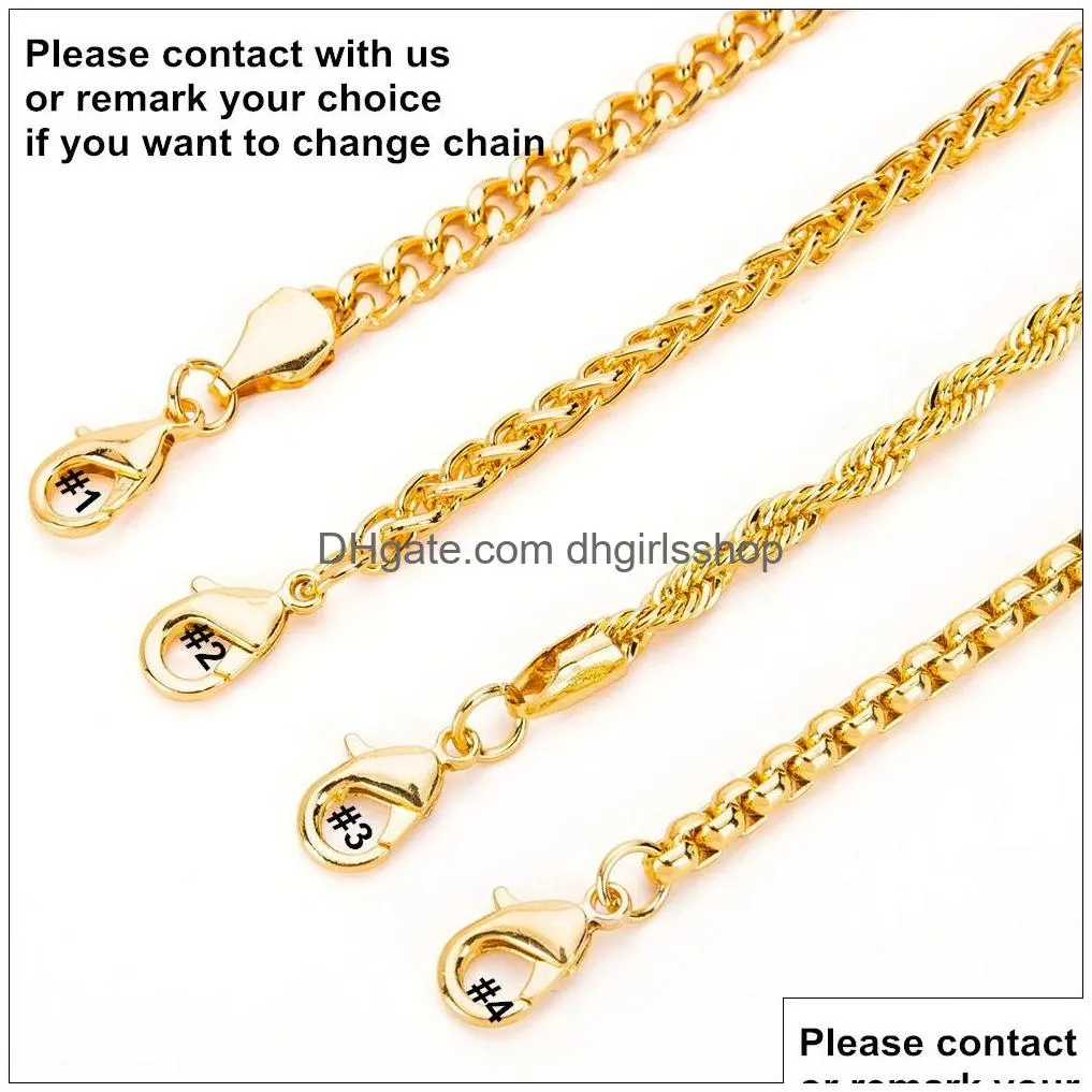 Pendant Necklaces Mens Hip Hop Necklace Gold Sier Fashion Jewelry Twisted Rope Chain Personality English Alphabet Letter 30 Billon Gan Dh3A1