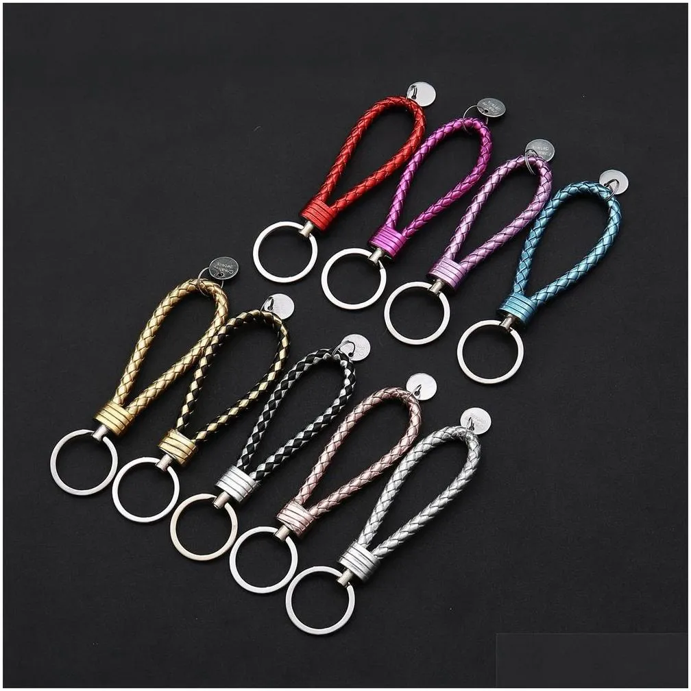 Jewelry New Jewelry Creative Pu Leather Braided Rope Keychain Car Key Ring For Women Men Fashion Holder Accessories Drop Delivery Baby Dhqkj