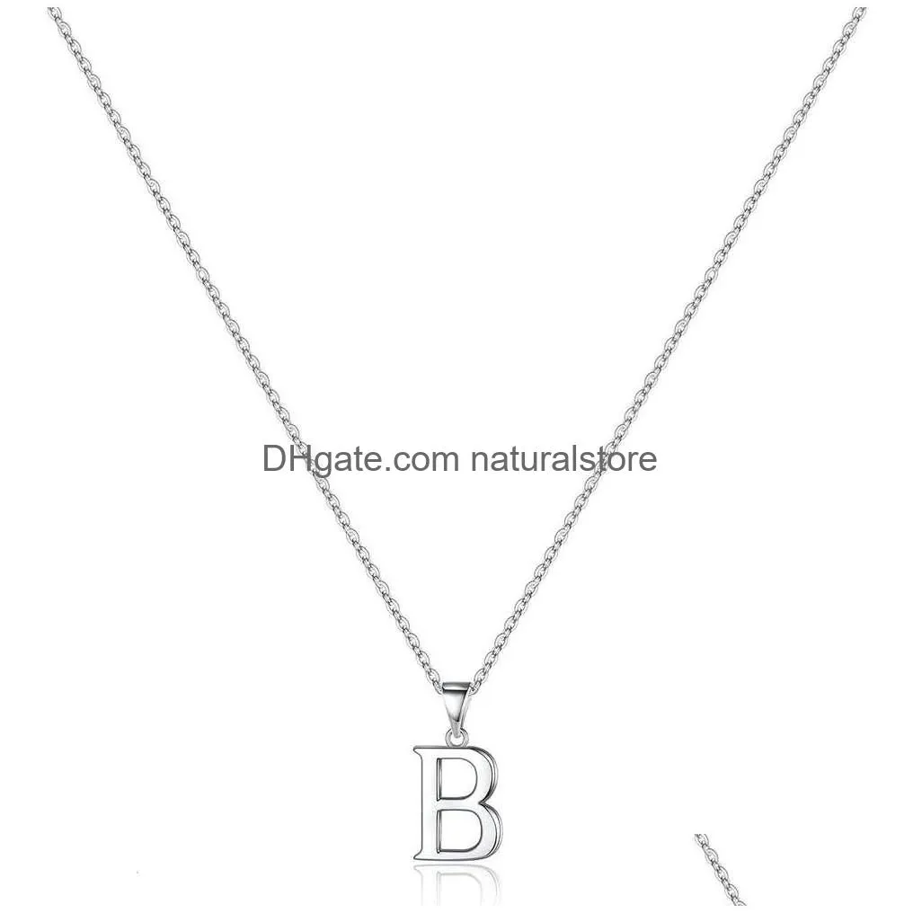 Pendant Necklaces S925 Sterling Sier Initial Necklaces For Women Gir Aintyh Ypoallergenici Nitialn Ecklacel Etteri Nitialp Endants 925 Dh50P