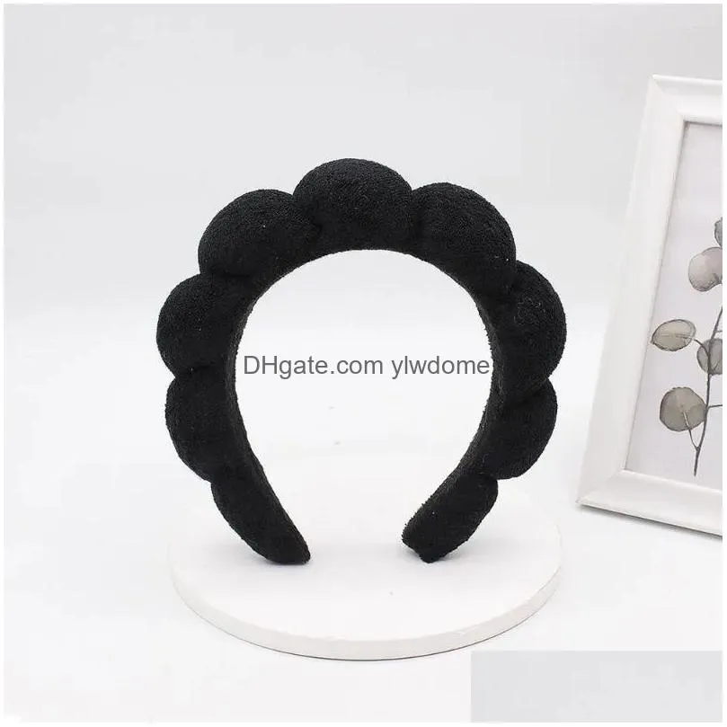 Hair Accessories 2023 Women Girls Colors Fashion Terry Cloth Headband Adt Cute Sweet Sponge Cloud Bubble Headbands Female Drop Delive Dhf7M