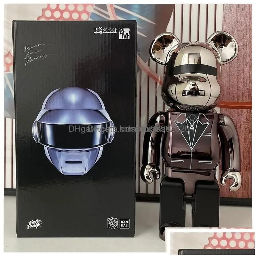 action toy figures bearbrick daft punk 400 joint bright face violence bear 3d original ornament gloomy statue mod dhwuj