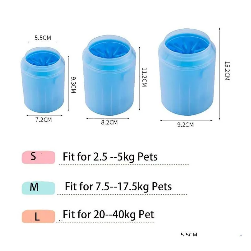 Dog Grooming Paw Cleaner For Dogs Large Pet Foot Washer Cup 2 In 1 Portable Sile Scrubber Brush Feet Breed Muddy New Dog Essentials Do Dhmdg