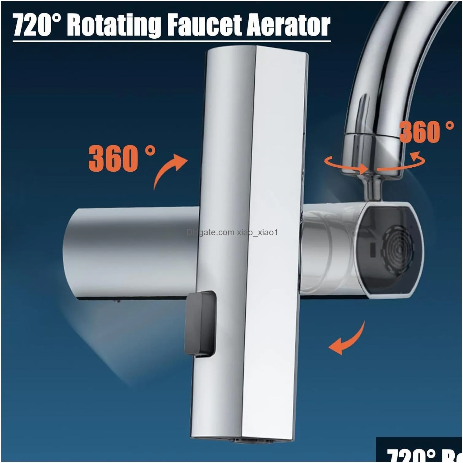 the faucet rotates in the fourth gear to switch the water outlet and the double-knife scraping and washing mechanical arm universal splash-proof nozzle