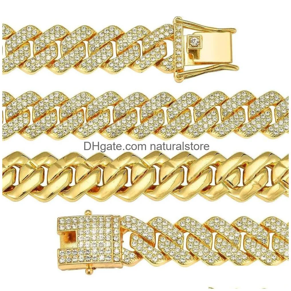 Pendant Necklaces Mens Cuban Link Chain  Necklace 18K Gold Sier Diamond Cut Chains For Men Drop Delivery Jewelry Necklaces Pendan Dhyxs