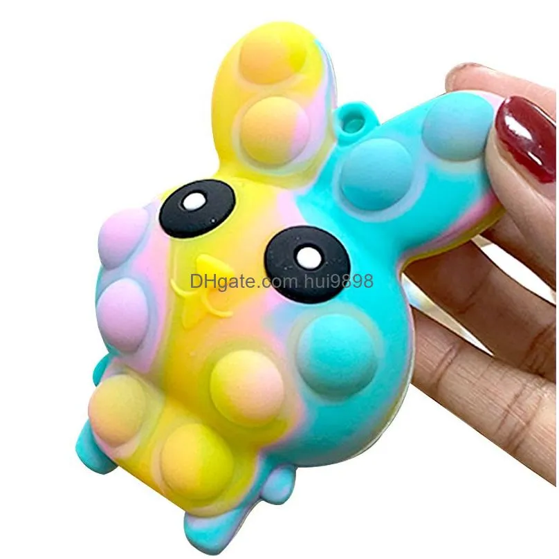 fidget toys rabbit push bubble relieve stress squeeze antistress easter bunny gift for boy girl kids adults decompression vent