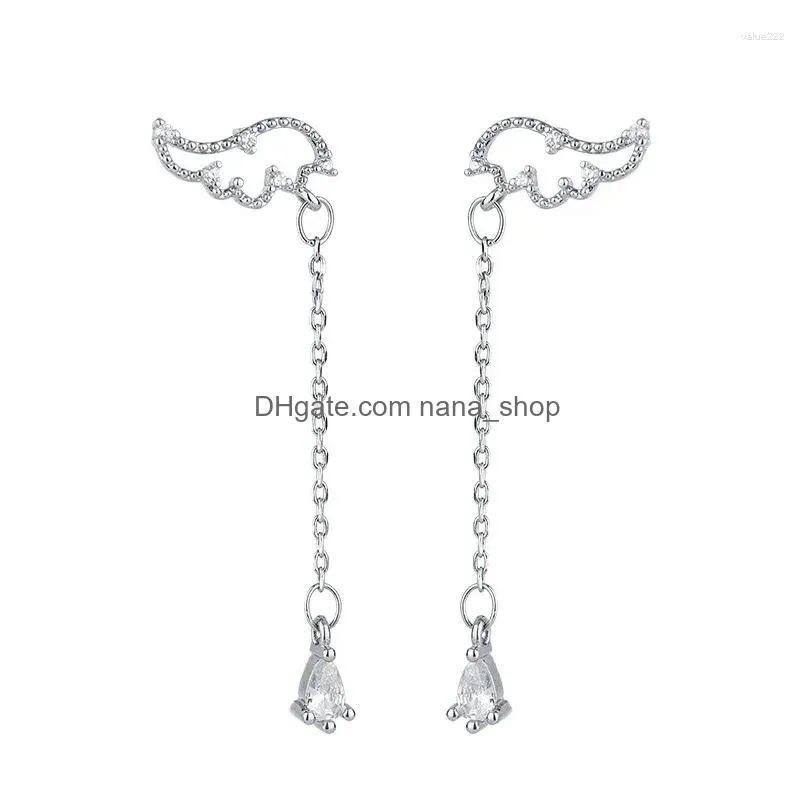 Dangle & Chandelier Dangle Earrings Luxury Tassel Long Chain Zircon Wing Piercings Drop Women Girls Party Jewelry Eh2060 Drop Deliver Dh2R3
