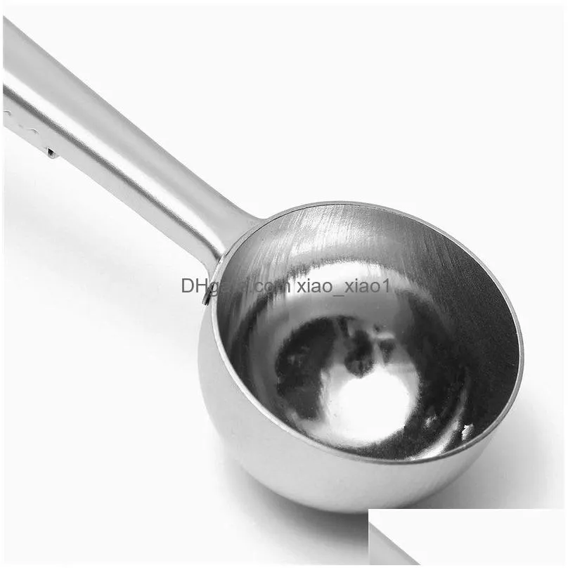 scoop with 2 in 1 stainless steel spoon and bag clip for measuring coffee protein powder instant drinks food sealing clip tly059