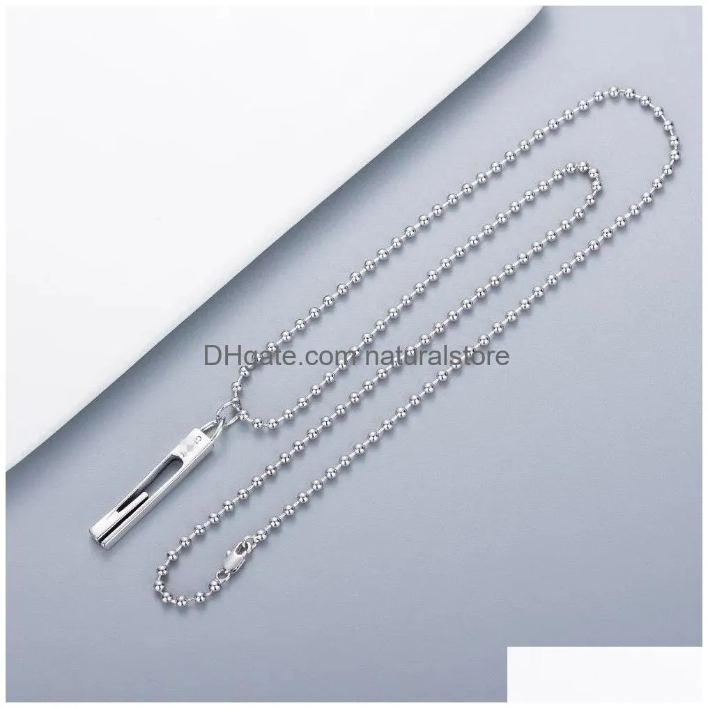 Pendant Necklaces 3 Styles Of High Quality Sier Plated Necklace New Product Classic Rectangar Three-Nsional Jewelry Supply Wholesale D Dhfvp