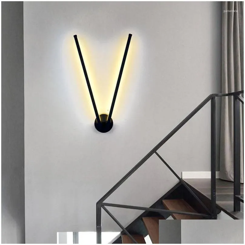 Wall Lamp Modern Led Beside Light Rotatable Sconce Indoor Lighting For Living Room Bedroom Sofa Background Diy Pointer Drop Delivery Dhahb