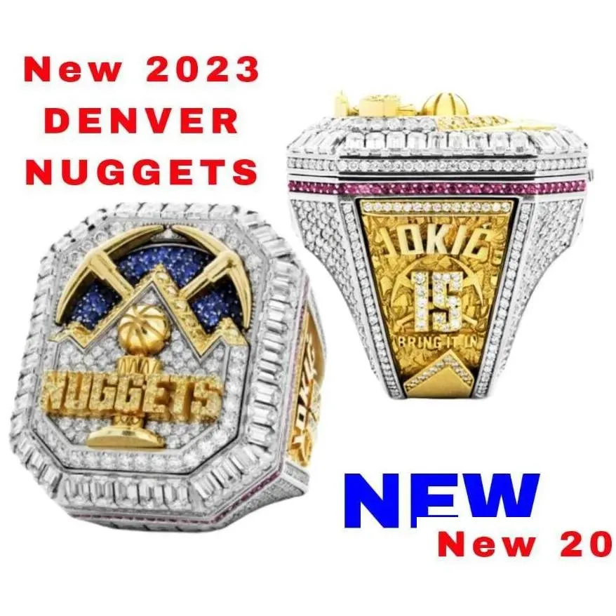 2022 2023 nuggets basketball jokic team champions championship ring with wooden display box souvenir men fan gift drop shipping