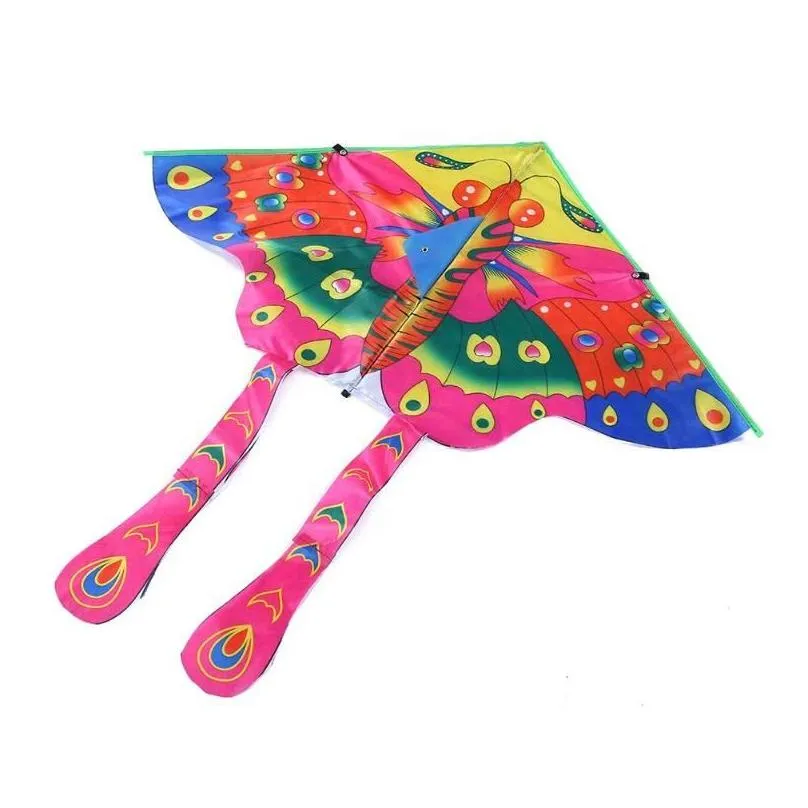 Other Toys 90X50Cm Kites Colorf Butterfly Kite Outdoor Foldable Bright Cloth Garden Flying Toys Children Kids Toy Game Drop Delivery T Dh6Ge