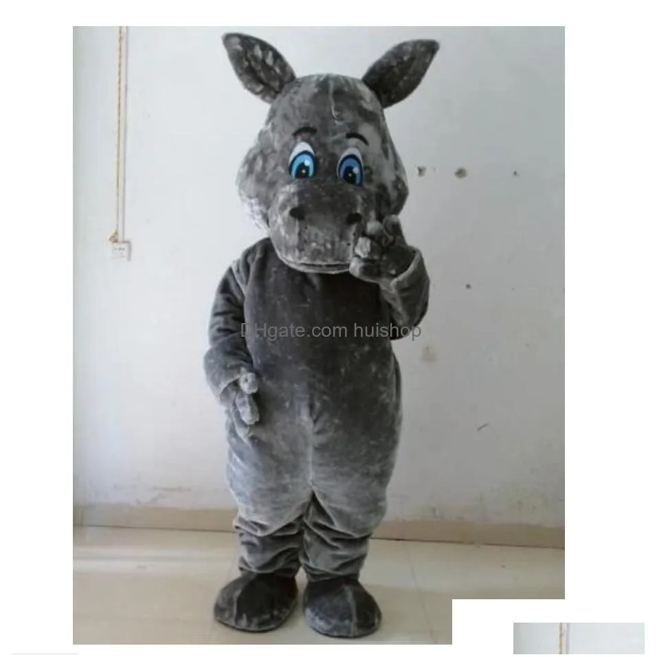 Mascot Hippo Cartoon Party Costume Christmas Fancy Dress Halloween Drop Delivery Apparel Costumes Dh8My