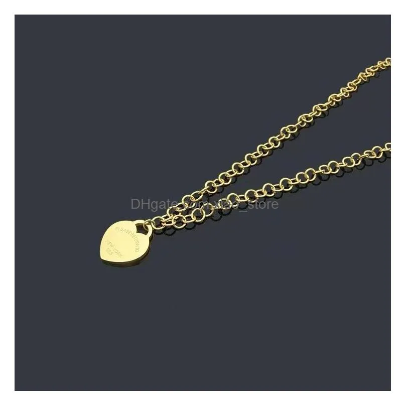 luxury designer necklace for womens brand heart shaped necklace 18k gold single and double heart necklace jewelry