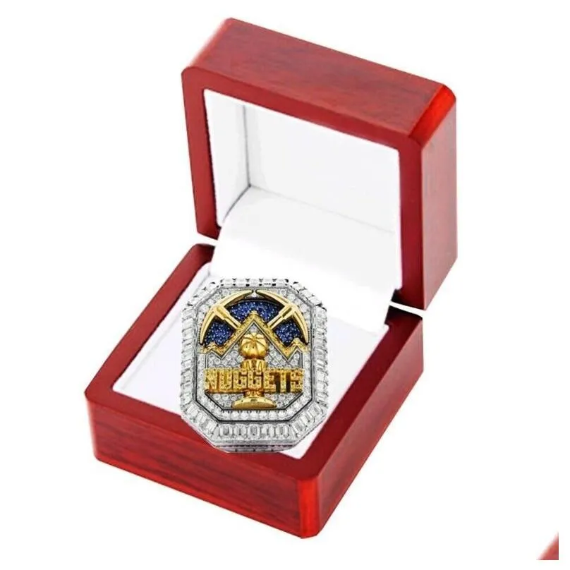 2022 2023 nuggets basketball jokic team champions championship ring with wooden display box souvenir men fan gift drop shipping