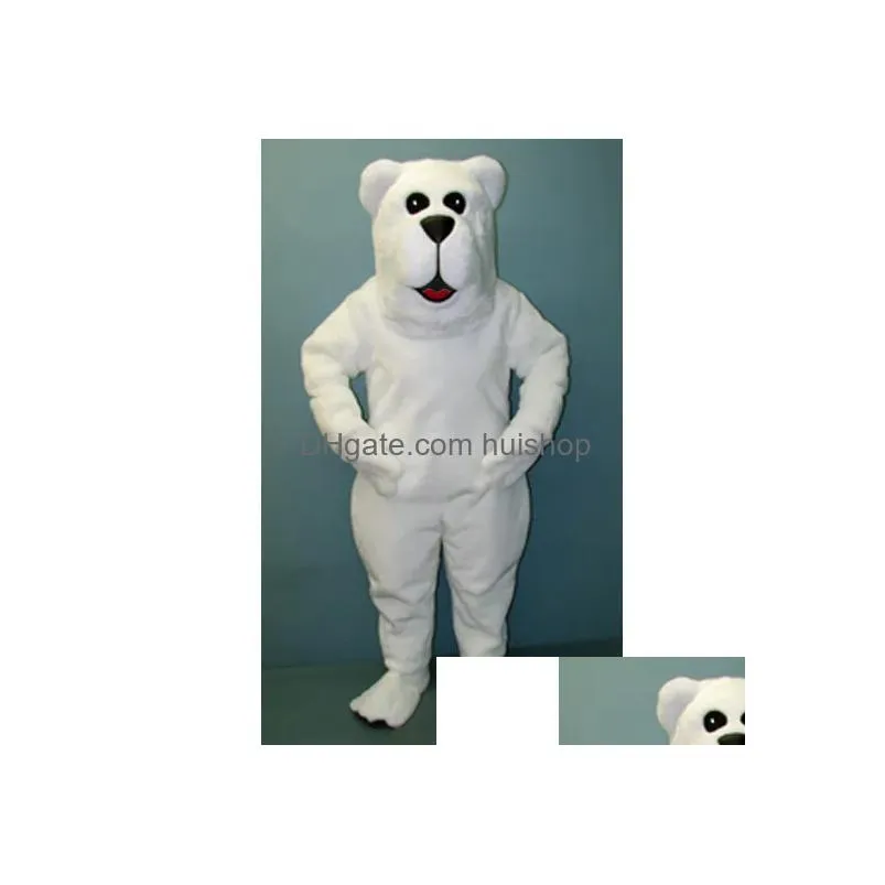 Mascot Halloween Arctic Polar Bear Costumes Cartoon Character Adt Women Men Dress Carnival Unisex Adts Drop Delivery Apparel Dhoza