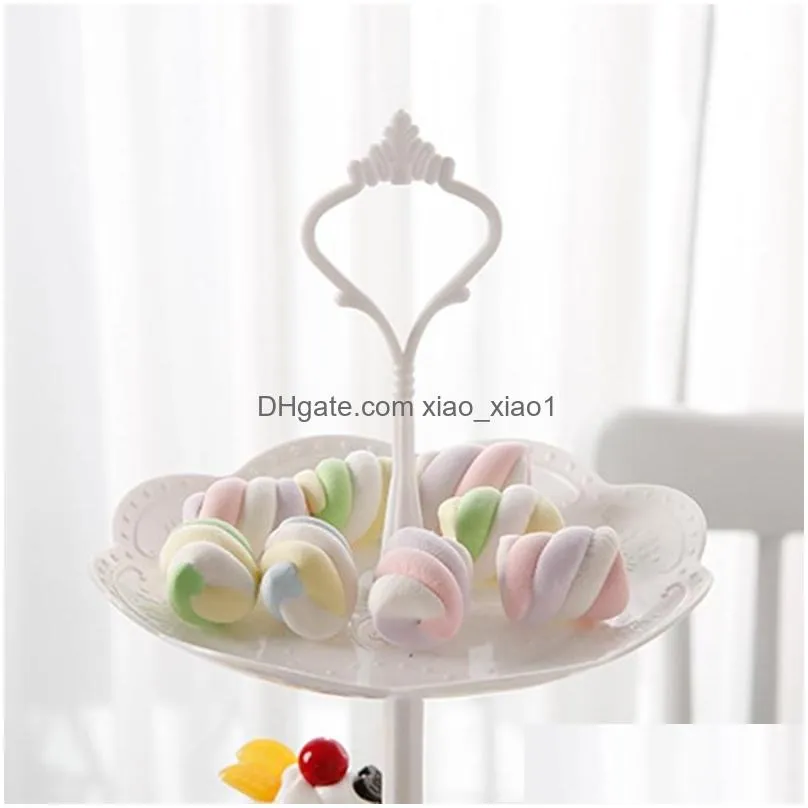 dishes plates european style three-layers fruits plate multi-function large capacity round/square afternoon tea desserts tray