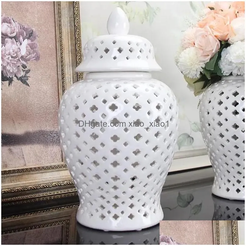 storage bottles modern ceramic ginger jar flower vase porcelain collectable