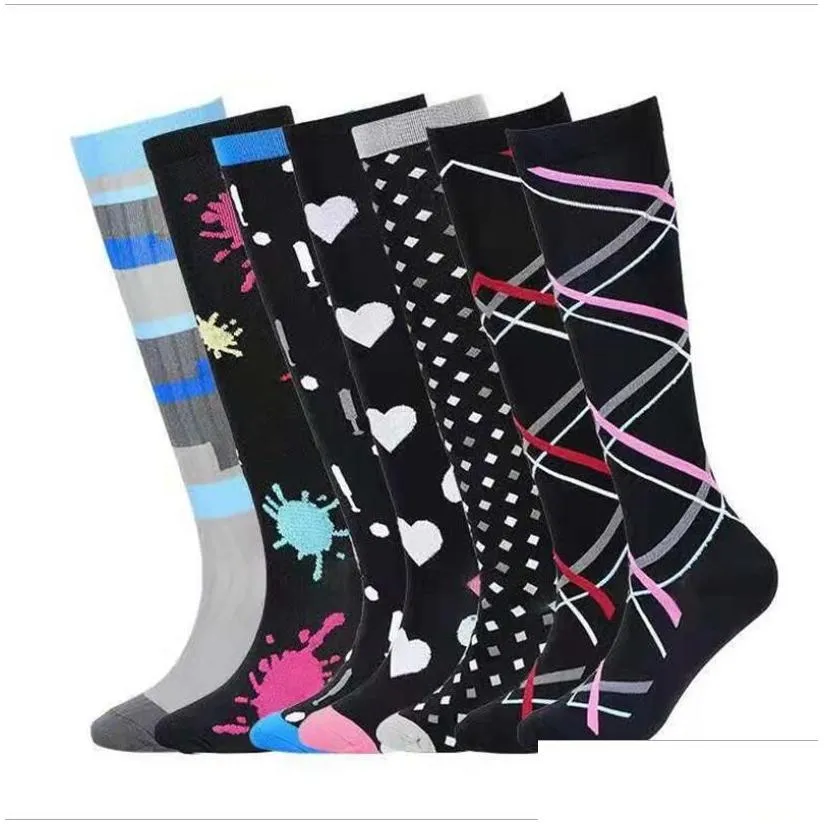 Kids Socks Compression Socks For Varicose Veins Womens Girls Men Funny Animal Cute Prints Uni Outdoor Running Cycling Nurses Drop Deli Dhbav