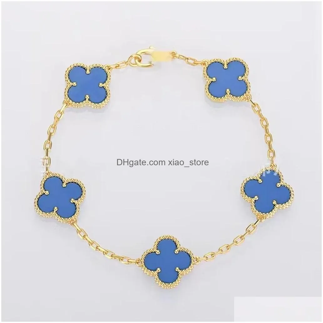 2023 fashion brand  cleef bracelet luxury mother shell five flower clover bracelet jewelry social gathering gifts high end 18k gold designer bracelet for